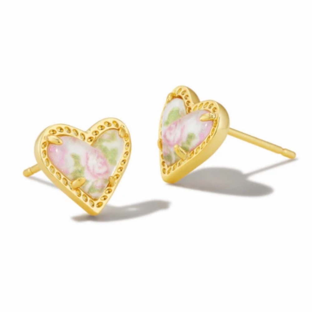 NEW LoveShackFancy x Kendra Scott heart floral Earrings 🎀RARE🎀
